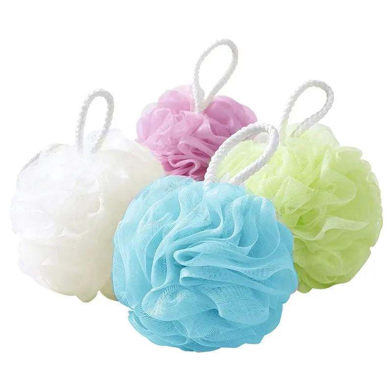 Shower Super Clean Soft Colored Large Bath Flowers Nylon Exfoliating Body Bath Sponge Scrubber