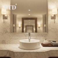 Évier de navire en céramique Commercial de haute qualité Lavabo rond moderne pour ferme salle à manger salle de bain hôtel école comptoir utilisation