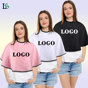 Cape de maquillage professionnelle personnalisée avec logo, courte, imperméable, teintée, pour styliste, salon, acteur, barbier, coiffeur, en polyester, unisexe - Product Image 1