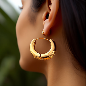 Aros de Acero Inoxidable Chapados en Oro de 16 mm, Joyería de Moda Sostenible y Resistente - Product Image 3