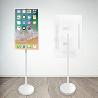 VSTI Smart TV Android Portátil de 22 Pulgadas con Pantalla Táctil, Retroiluminación LED, Base con Ruedas para Cocina, Gabinete Blanco, Pantalla 1080P