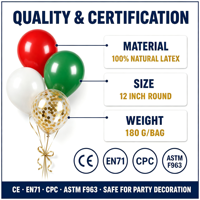 Vente en gros de 60 ballons ronds en latex brillants, rouge, vert, blanc, fournitures pour fêtes de Noël