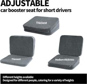 Cojines de Asiento de Coche para Adultos con Espuma Viscoelástica de 3 Alturas, Asiento Elevador de Coche Ajustable para Aliviar el Dolor Lumbar - Product Image 3