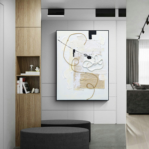 Decorazione moderna del salotto <span class=keywords><strong>bianco</strong></span> <span class=keywords><strong>e</strong></span> <span class=keywords><strong>nero</strong></span> pittura a olio astratta pura arte della parete di cotone fatta a mano arte 3D - Product Image 3