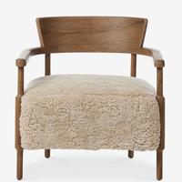 Fauteuil de loisirs moderne vintage à une place, canapé paresseux en bois massif pour salon, chambre, balcon - Avec design en tissu imitation laine d'agneau