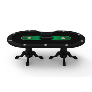 Table de Poker Texas Hold'em de haute qualité en bois massif Table de Poker à griffes de tigre et à jambes Table de jeu amusante personnalisable Onglet de Poker pour 10 personnes - Product Image 2