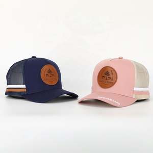 BSCI Oem personalizado 5 paneles Australia país alto perfil estructurado corona 2 rayas laterales malla camionero gorras sombrero - Product Image 2