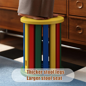 4 in 1 Top Stackable Wooden Nesting <b>Stools</b> Multi-Purpose Coffee Table Set for Living Room Home Furniture - Product Image 4