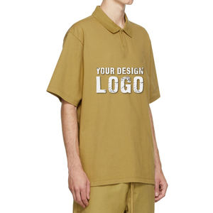 Polo décontracté d'été en coton vintage pour homme, style sport, col rabattu, épaules tombantes, effet délavé, mode américaine - Product Image 2