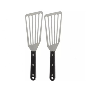 ไม้พายสแตนเลส 85 กรัม สำหรับทอดปลา สเต็ก เทปปันยากิ อุปกรณ์ครัวพร้อมด้ามจับสีดำ ล้างมือเท่านั้น - Product Image 5