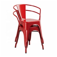 Salle à manger industrielle vintage moderne en métal chaise empilable refroidissement coloré maison bureau bar parc salle de sport utilisation