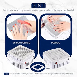Aspirateur de poussière professionnel intégré pour ongles, collecteur de poussière de bureau pour manucure, ventilateur d'extraction avec filtre pour ongles en gel - Product Image 5