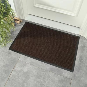 Alfombrillas de rayas acanaladas dobles de fibra gruesa, alfombrilla de suelo de Pvc para exteriores, alfombrilla antideslizante para puerta de poliéster con limpieza de polvo - Product Image 6