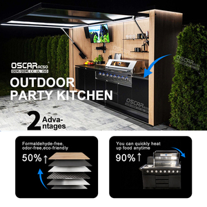 Set Dapur Luar Ruangan untuk Taman dan Halaman Belakang, Terbuat dari Baja Anti Karat 304 yang Dapat Disesuaikan dengan Pintu Lipat, Bebas Formaldehida - Product Image 6