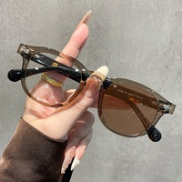 Lunettes de soleil vintage pour femmes, à monture complète, avec verres PC photosensibles anti-lumière bleue, style simple et tendance