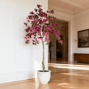 Artificial Bougainvillea <b>Tree</b> 6FT Black Pot Realistic Indoor Decor Potted Faux Plant - Product Image 2
