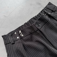 Pantalon de costume ample et plissé en coton personnalisé pour homme, style streetwear, coupe large, avec rayures et fermoir de pompier