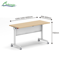 Table de formation modulaire pliable et extensible au design moderne avec roulettes, structure en fer, gain de place, bureau imbriqué, garantie 5 ans pour le bureau