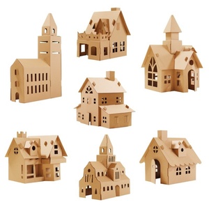 Château de Noël en papier à construire soi-même pour enfants de maternelle, à assembler et à peindre - Product Image 3