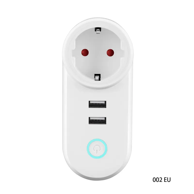 OEM DOM US AU UK EU AC 2 USB port 10A Alexa rumah google IFTTT suara tuya hidup cerdas aplikasi remote kontrol wifi smart Power strip