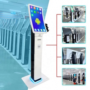 23.6'' Floor-Standing Curved Touch Display Payment Kiosk QR <b>Scanner</b> Receipt <b>Printer</b> NFC Card Reader Queue System-SDK Function - Product Image 1