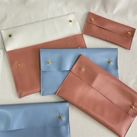 BSCI gros bleu voyage trousse de toilette avec poignée en cuir PU maquillage personnalisé étanche sacs à cosmétiques enveloppe trousse de maquillage