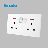 Sirod T10 série UK Standard 1 Gang 13/15A/5pin/USB prise murale Design ultra-mince couleur blanche pour un usage domestique Max 250V