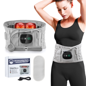 Ceinture de massage lombaire chauffante et vibrante, gonflable, rechargeable par USB, pour la décompression du dos - Product Image 1