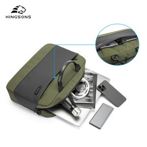 Kingsons Men's Business <b>Briefcase</b> Polyester Laptop Bag With Zipper Closure For Travel And Office Use - Product Image 2