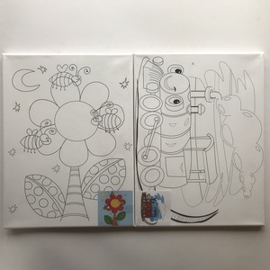 Kids 30*40 cm Wooden <strong>Frame</strong> 1c Printing Pre-printed Acrylic <strong>Paint</strong> Art Canvas Set - Product Image 3