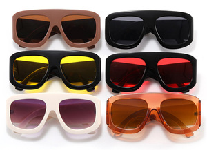 Vente en gros de lunettes de soleil classiques de designer classiques carrées surdimensionnées pour hommes lunettes de soleil rondes à double faisceau punk avec logo personnalisé - Product Image 5