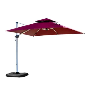 Meubles de patio parapluie de jardin en porte-à-faux parapluie d'extérieur double parasol grand parapluie romain