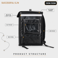Sac à dos isotherme pour livraison de repas avec écran LED programmable, grande taille, étanche, bande réfléchissante de sécurité, vente en gros en vrac, direct usine