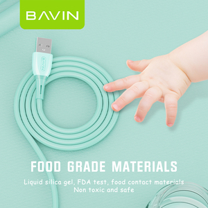 BAVIN مصنع الجملة سعر المصغّر USB نوع C الوردي اللون الغذاء الصف السيليكون الهاتف المحمول سريع شحن كابل بيانات CB231 - Product Image 5