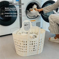 Panier à linge pliable multifonctionnel, durable, écologique, en plastique, avec poignée, organiseur de vêtements pliable pour la maison et la salle de bain