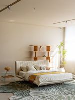 Lit king size de style français moderne, design luxueux, rembourrage crème de haute qualité, pour salon, fabriqué en Chine
