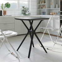 Table d'appoint moderne en plastique PP à plateau solide, durable, à faible entretien, pour intérieur et extérieur, idéale pour les balcons de toit et les centres commerciaux