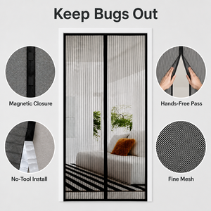 <span class=keywords><strong>Mosquitera</strong></span> Magnética Plegable Ecológica, Malla Antimosquitos Adhesiva para Puerta, Hazlo Tú Mismo, para el Hogar - Product Image 1