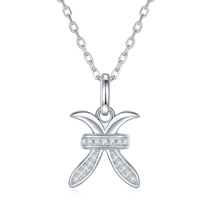 925 스털링 실버 18k 골드 도금 모이사나이트 조디악 목걸이 - Product Image 2