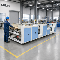 Machine de pliage et de collage automatique ORAY 2400 à 6 servomoteurs pour boîtes en carton ondulé à double feuille avec colle chaude et froide