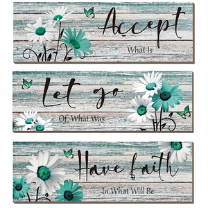 In stock wooden <b>wall</b> <b>stickers</b>, <b>decorative</b> doorplates, square wooden plaques, hanging blue daisy logo signs, home <b>decorations</b>. - Product Image 5