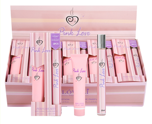 Ensemble cadeau de soins corporels LOVALI 6364-14 Pink Love, 35 ml de parfum + 35 ml de lotion corporelle, vente en gros, best-seller, pour femmes et hommes, OEM/ODM - Product Image 1