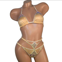 Ensemble de tenues de pole dance pour femmes en nylon et élasthanne OEM d'usine, haut sexy pour femmes, vêtements de danse exotiques, vêtements de performance avec strass