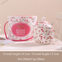 Ensemble de tasses à café en céramique rose de haute qualité avec imprimé floral, pour cadeau/mariage/maison/bureau/fête
