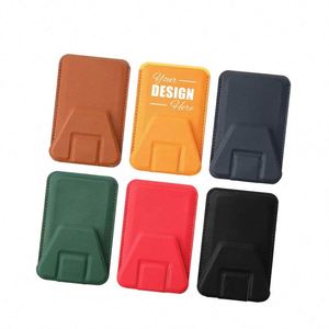 Support de portefeuille magnétique personnalisé pour iPhone 15/14/13/12, compatible MagSafe, angle réglable, porte-cartes en cuir - Product Image 1