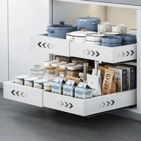 Organisateur de cuisine extensible à 4 côtés en acier carbone pour casseroles, support de rangement coulissant pour armoire de cuisine