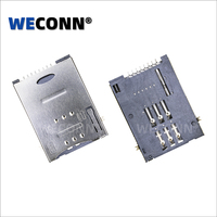 WECONN WL-SIM770-005 Connecteur de carte SIM 6 broches + 2 H=1.85mm Push-Push avec interrupteur de détection, support de carte SIM personnalisable