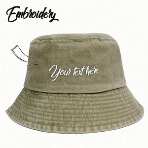 Custom Embroidered Vintage Style Bucket <b>Hat</b> Washed Cotton Classic Retro Cap <b>for</b> Men and Women's Daily Casual Use <b>for</b> Cycling - Product Image 6
