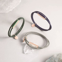 Bracelet à maillons en acier inoxydable, double corde, fermoirs magnétiques, logo gravé, or 14 carats, religieux, bijoux de mode très demandés