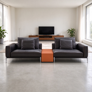 Sofá Seccional Modular en Forma de L con Chaise Longue y Otomana, 2-3 Plazas, Cojines de Respaldo Sueltos, Patas Metálicas Delgadas, Moderno, para Sala de Estar, Hotel, Apartamento - Product Image 2